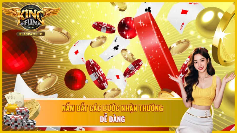 Thao tác nhận khuyến mãi KingFun cực đơn giản